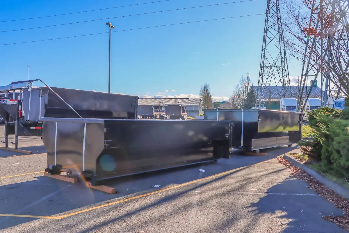 Roll-off dumpster ready for waste disposal at job site for Construction Dumpster Rental in St. George